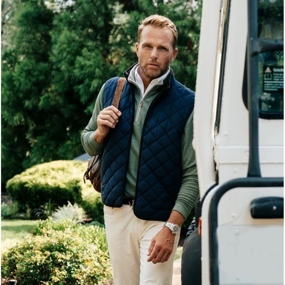 Collars & Co. Other - NWT Collars & Co Quilted Voyager Vest Navy Blue Full Zip Puffer Outerwear Large